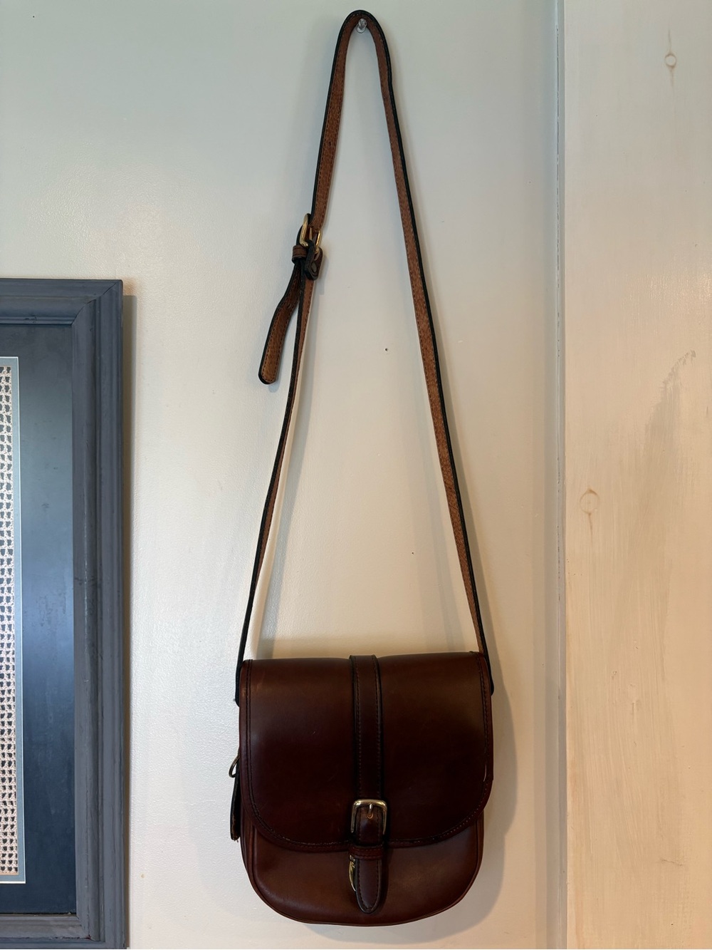Vintage Leather Orvis Crossbody Purse Shoulder bag Made in USA Fall Classic